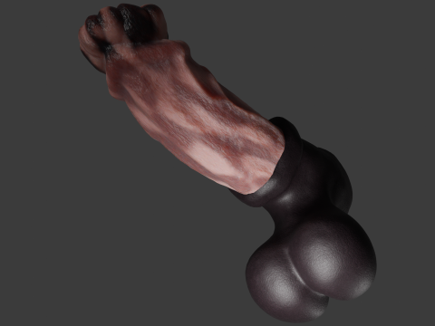 Horse Penis Low Poly Rigged and Animated 3D Модель
