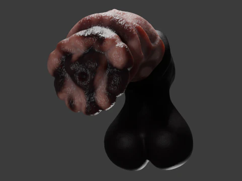 Horse Penis Low Poly Rigged and Animated 3D Model