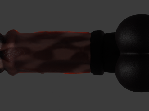Horse Penis Low Poly Rigged and Animated 3D Модель