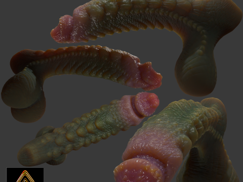 Kudran Dragon Penis Lowpoly Rigged 3D Модель