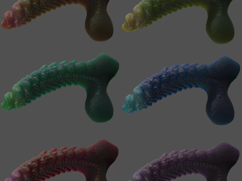 Kudran Dragon Penis Lowpoly Rigged 3D Model