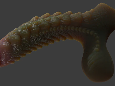 Kudran Dragon Penis Lowpoly Rigged 3D Model