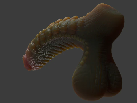 Kudran Dragon Penis Lowpoly Rigged 3D Model