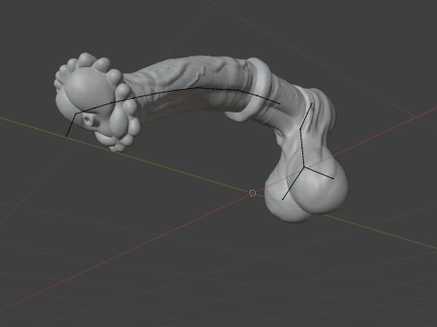 Horse Penis Rigged 3D Model