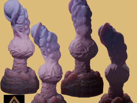 Xhor Alien Penis Sextoy Rigged Lowpoly and Highpoly 3D Модель