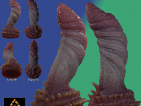 Zirugax Monster Penis Sextoy Rigged Modèle 3D