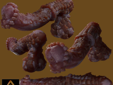 P&ecirc;nis de cavalo demon&iacute;aco fantasia equipado Modelo 3D