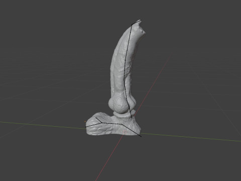Long Dog Penis Sextoy Rigged 3D 모델