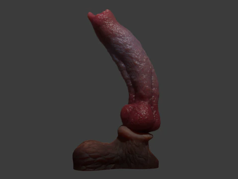 Long Dog Penis Sextoy Rigged 3D Model