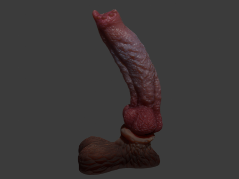Long Dog Penis Sextoy Rigged 3D 모델