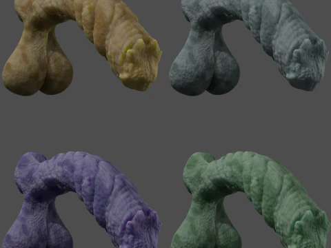 Kuragoth Demon Penis Sextoy Rigged 3D Model