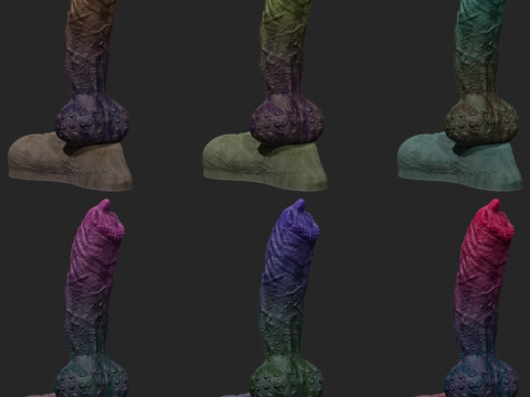 Fantasy Demon Wolf Penis Sextoy Modello 3D