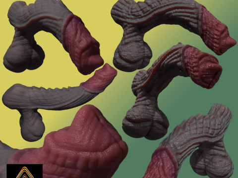 Fantasy Borthor Dragon Penis Sextoy Rigged 3D Model