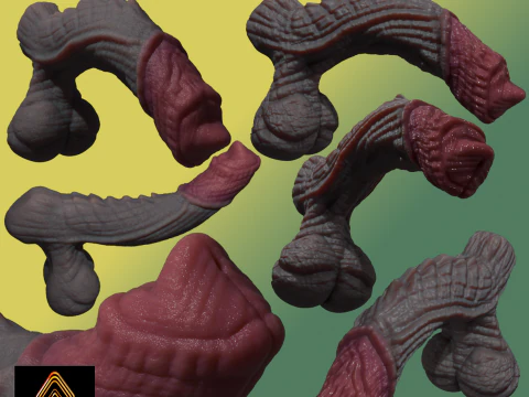 Fantasia Borthor Dragon Penis Sextoy Rigged Modelo 3D
