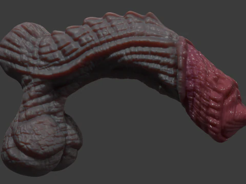 Fantasy Borthor Dragon Penis Sextoy Rigged 3D Model