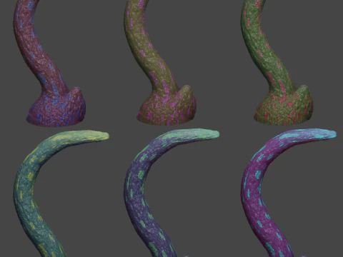 Fantasy Long Alien Tentacle Rigged 3D Model