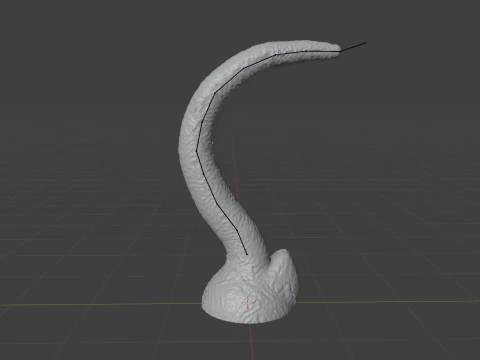 Fantasy Long Alien Tentacle Rigged 3D Model
