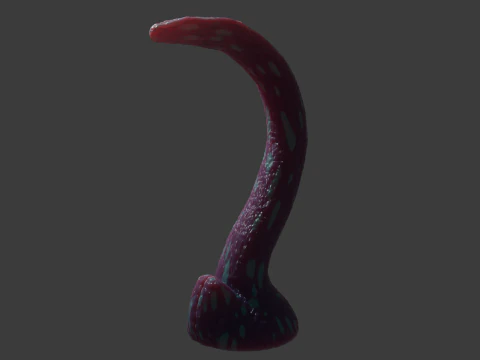 Fantasy Long Alien Tentacle Rigged 3D Model