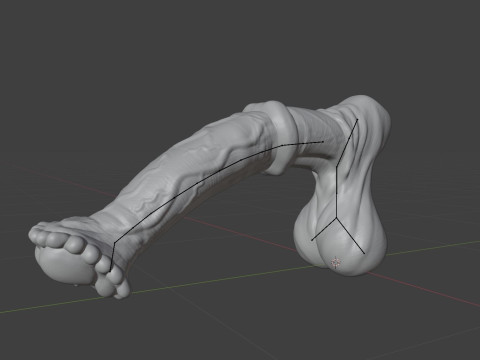 Albino Horse Penis Sextoy Rigged 3D Model
