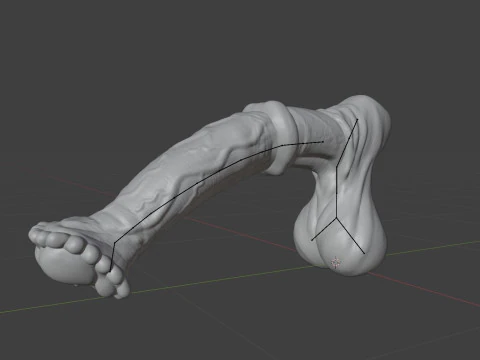 Albino Horse Penis Sextoy Rigged 3D Model