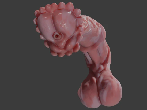 Albino Horse Penis Sextoy Rigged 3D Model
