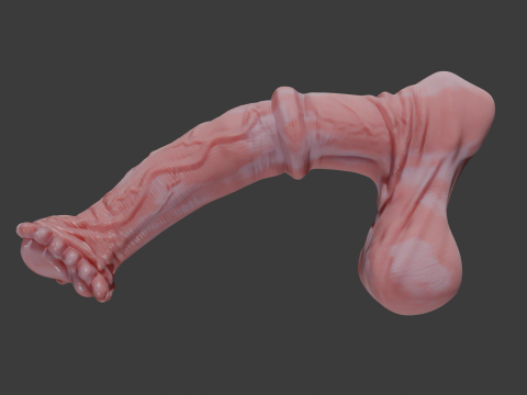 Albino Horse Penis Sextoy Rigged 3D Model