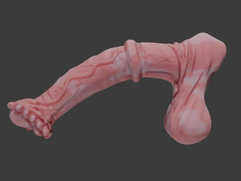 Albino Horse Penis Sextoy Rigged 3D Model