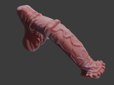 Albino Horse Penis Sextoy Rigged 3D Model