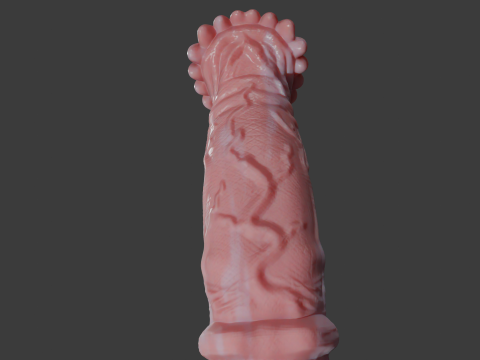 Albino Horse Penis Sextoy Rigged 3D Model