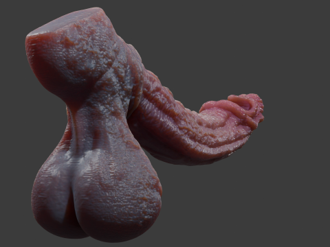 Birmal Monster Penis Sextoy Lowpoly 3D Model