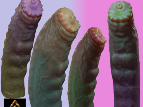 Grut Monster Penis Sextoy Rigged Model 3D