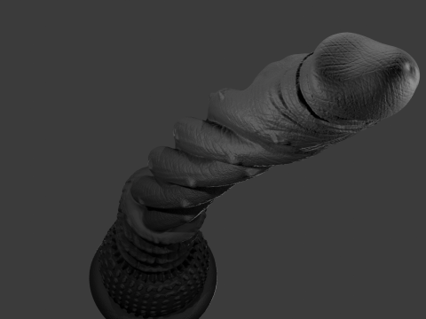 Kinky Wand Penis Sextoy Rigged 3D Модель