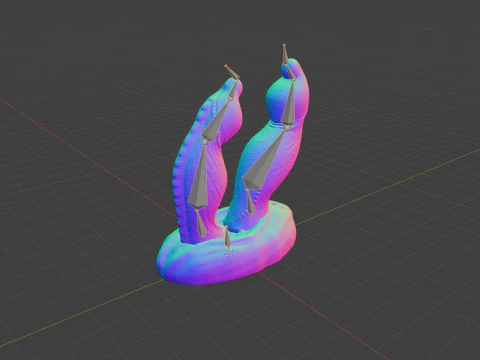 Fantasy Twin Dragon Penis Furry Sextoy 3D Model