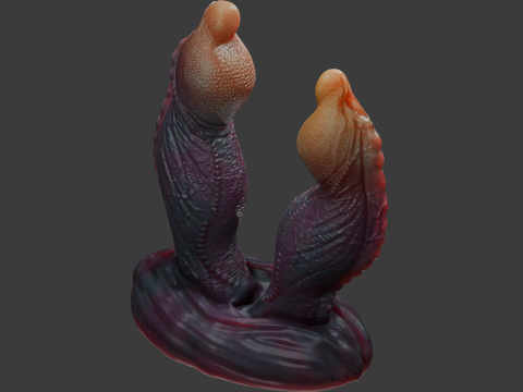 Fantasy Twin Dragon Penis Furry Sextoy Model 3D