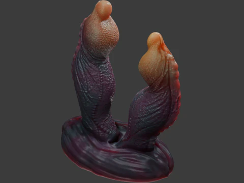 Fantasy Twin Dragon Penis Furry Sextoy 3D Model