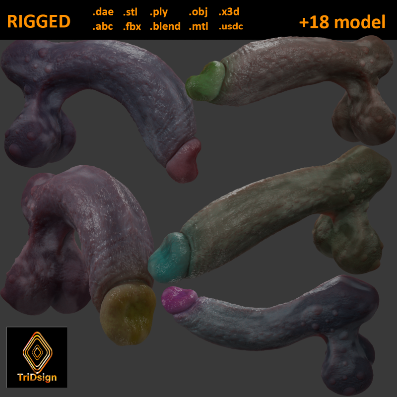 Grogash Demon Penis with Balls 3D 模型 .c4d .max .obj .3ds .fbx .stl .blend