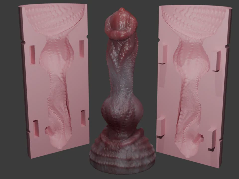 Alatruz Printready Fantasy Penis Sextoy Mold 3D Model