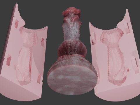 Alatruz Printready Fantasy Penis Sextoy Mold Model 3D