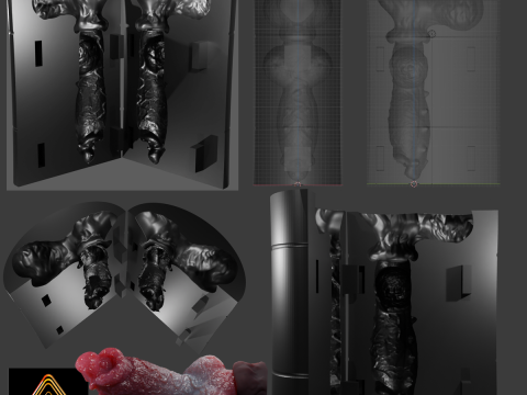 Print Ready Hellhound Dog Penis Mold 3Dプリントモデル