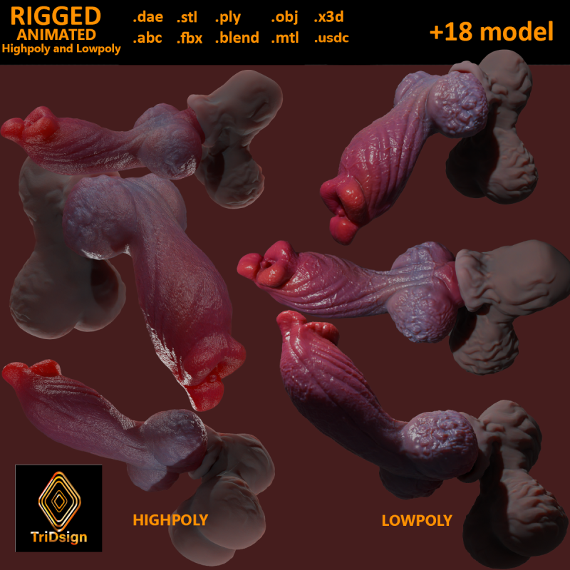 Jack Furry Werewolf Penis Sextoy Rigged 3D Model .c4d .max .obj .3ds .fbx .stl .blend
