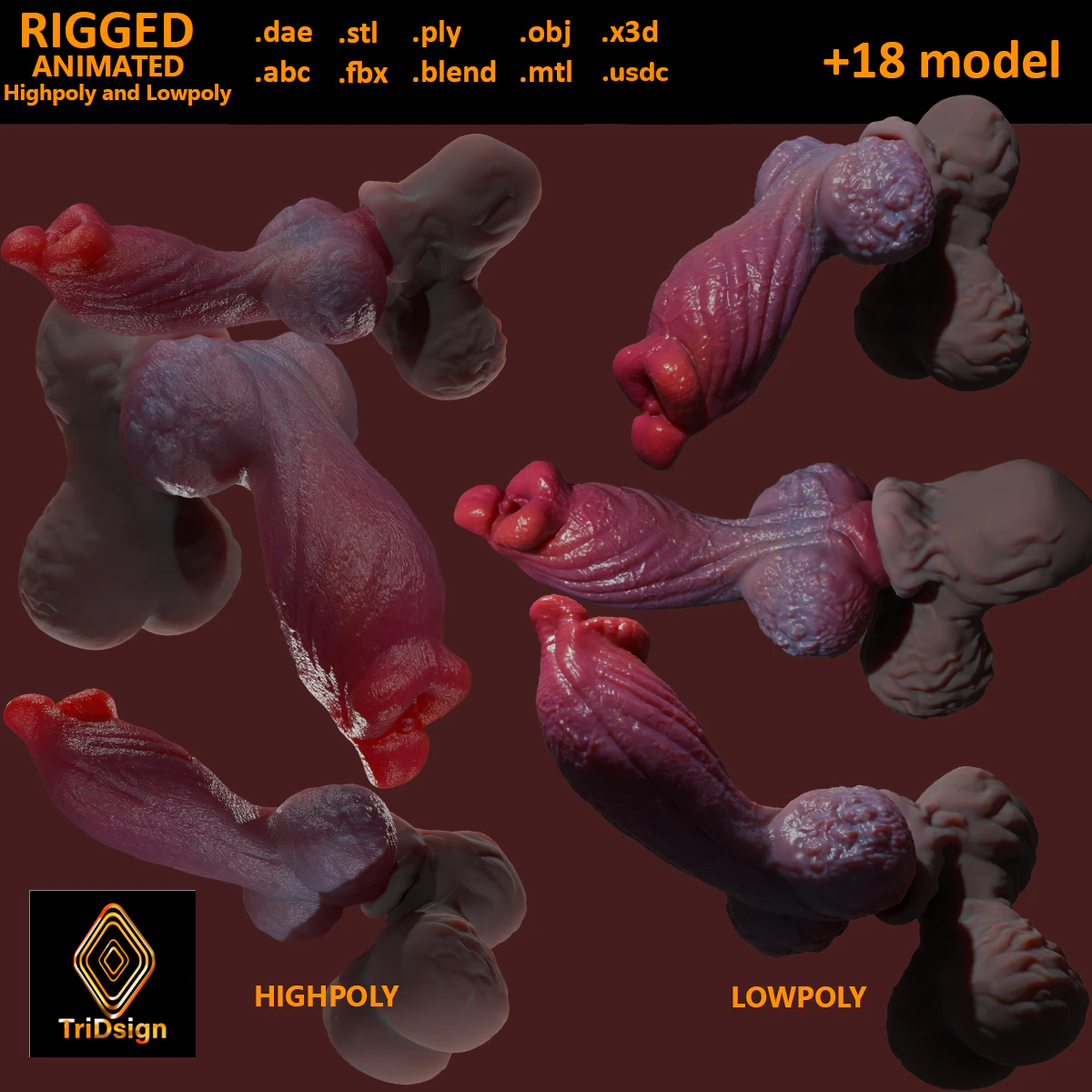 Jack Furry Werewolf Penis Sextoy Rigged 3D Model .c4d .max .obj .3ds .fbx .stl .blend 