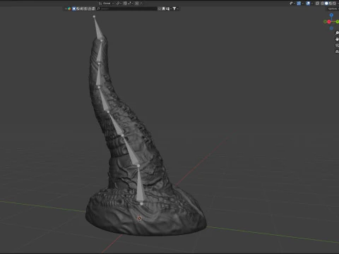 Alien Tentacle Sextoy Rigged Lowpoly and Highpoly 3D Model