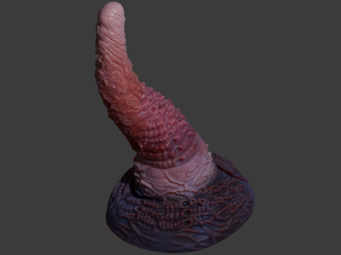 Alien Tentacle Sextoy Rigged Lowpoly and Highpoly 3D Model