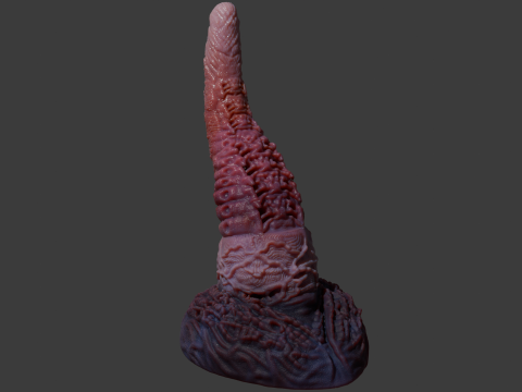 Alien Tentacle Sextoy Rigged Lowpoly and Highpoly 3D Model