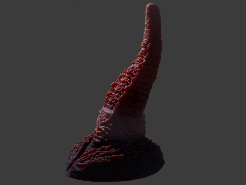 Alien Tentacle Sextoy Rigged Lowpoly and Highpoly 3D Model