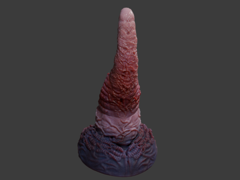 Alien Tentacle Sextoy Rigged Lowpoly and Highpoly 3D Model