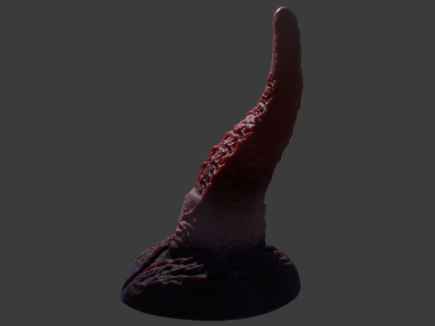 Alien Tentacle Sextoy Rigged Lowpoly and Highpoly 3D Model