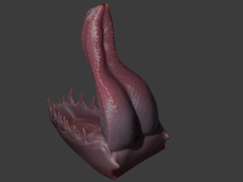 Dragon Tongue Sextoy Rigged Highpoly 3D Model