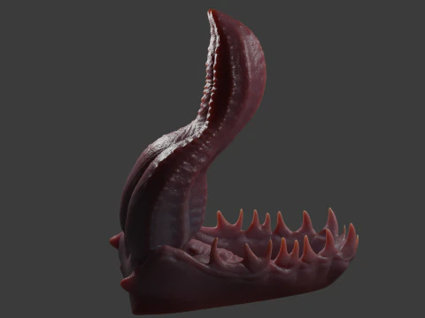 Dragon Tongue Sextoy Rigged Highpoly 3D Model