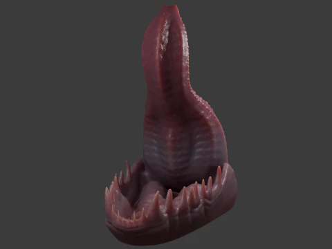 Dragon Tongue Sextoy Rigged Highpoly 3D Model